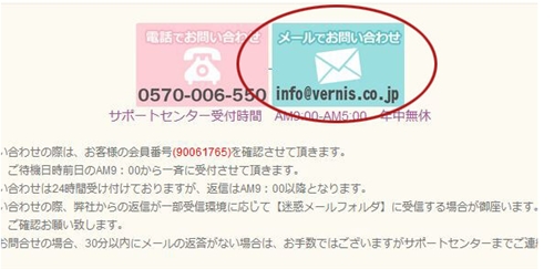 電話占いヴェルニ（ベルニ）の電話鑑定メールでの予約方法